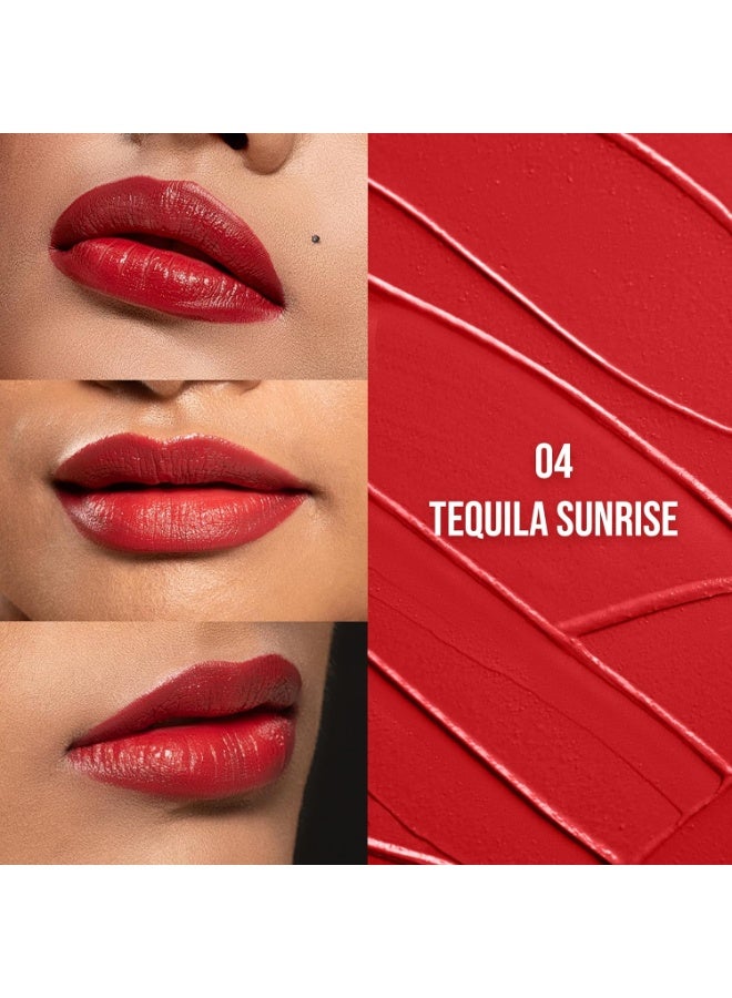 Staze 9to9 Crème De La Matte Lipstick | Intense Color Payoff | Weightless Silky Formula | Smudgeproof & Transferproof | 12 Hrs Stay | Non-Drying Pigmented Lightweight | 04 Tequila Sunrise | 4.2 g - Image 2